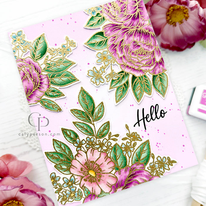 Gina K Designs Floral Delight Stamps as55 hello card | color-code:ALT01