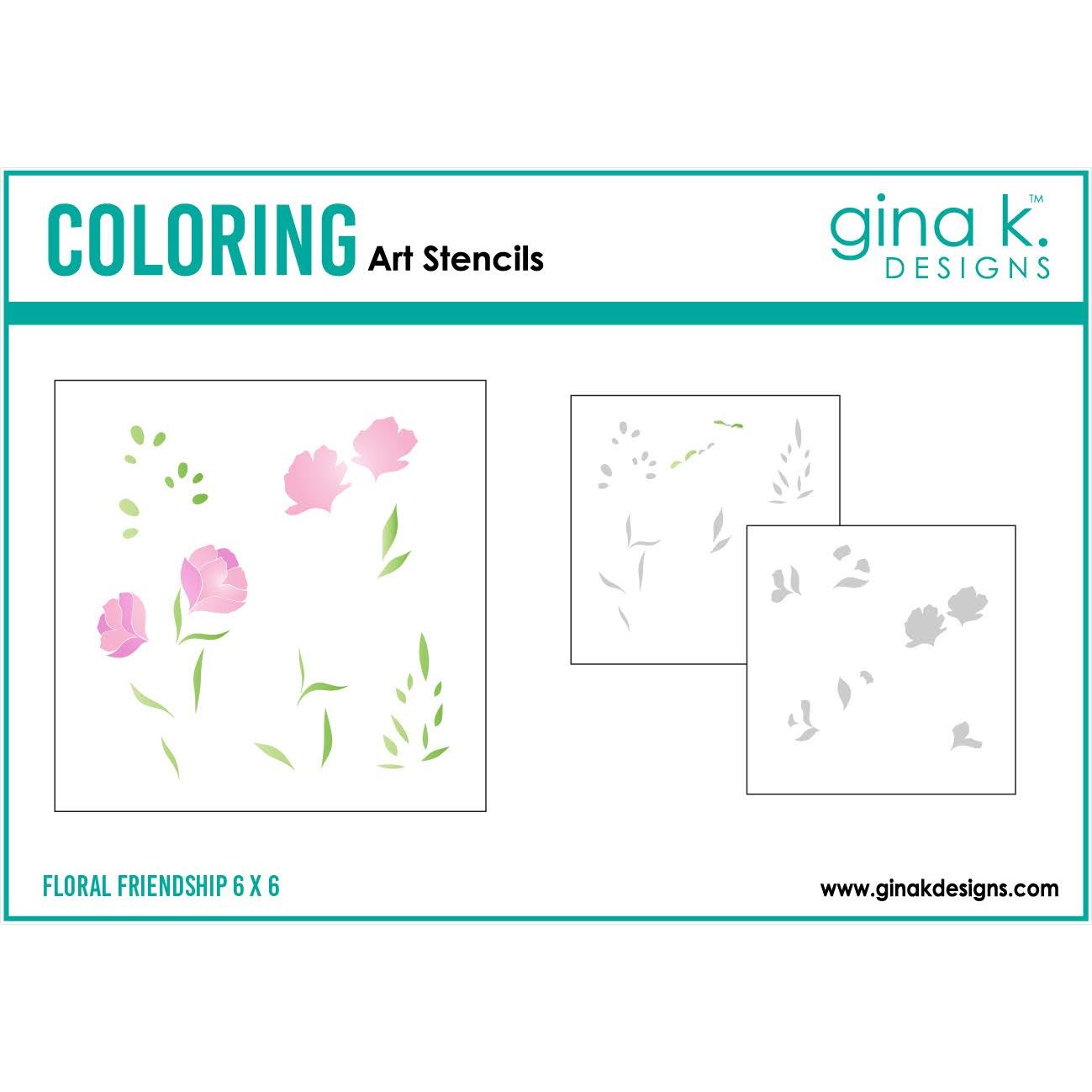Gina K Designs Floral Friendship Layering Stencils gkdst102