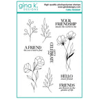 Gina K Designs Floral Friendship Stamps gkd283