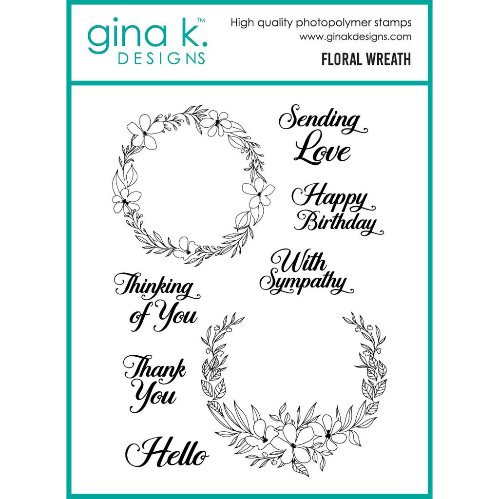 Gina K Designs Floral Wreath Stamps hs80
