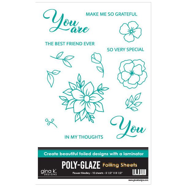 Gina K Designs Flower Medley Poly-Glaze Foiling Sheets pgf39