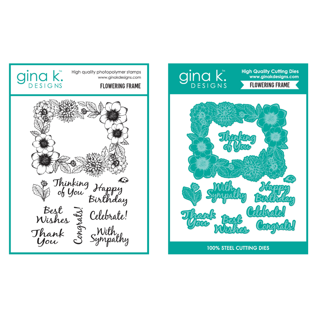Gina K Designs Flowering Frame Stamps and Dies