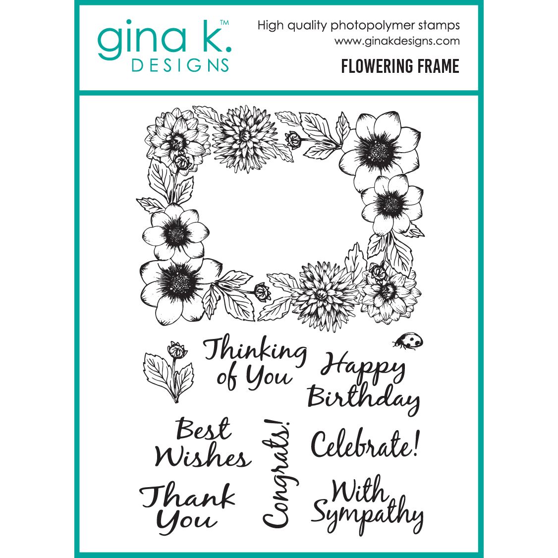 Gina K Designs Flowering Frame Stamps mm155