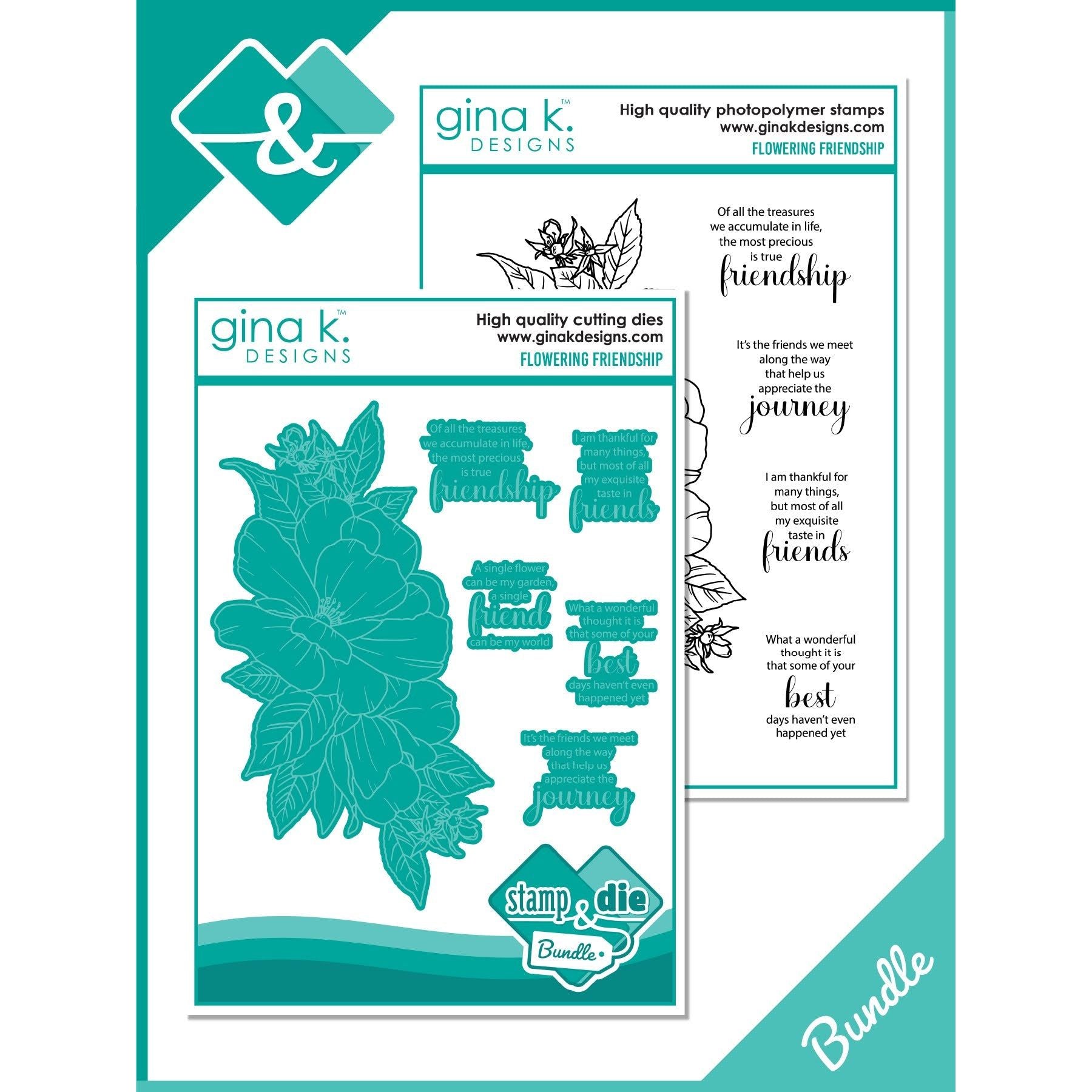 Gina K Designs Flowering Friendship Stamps and Dies Bundle asdie0478