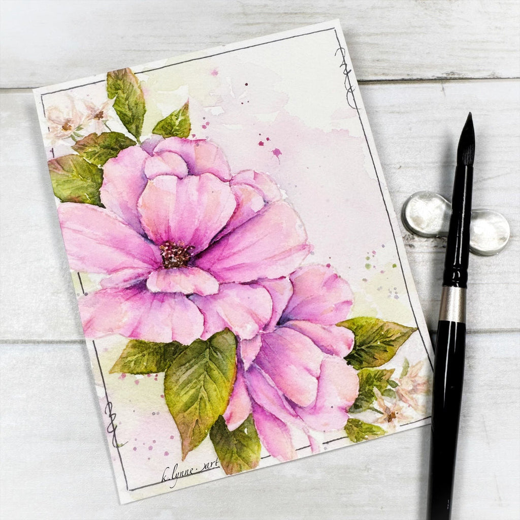 Gina K Designs Flowering Friendship Stamps and Dies Bundle asdie0478 watercolor