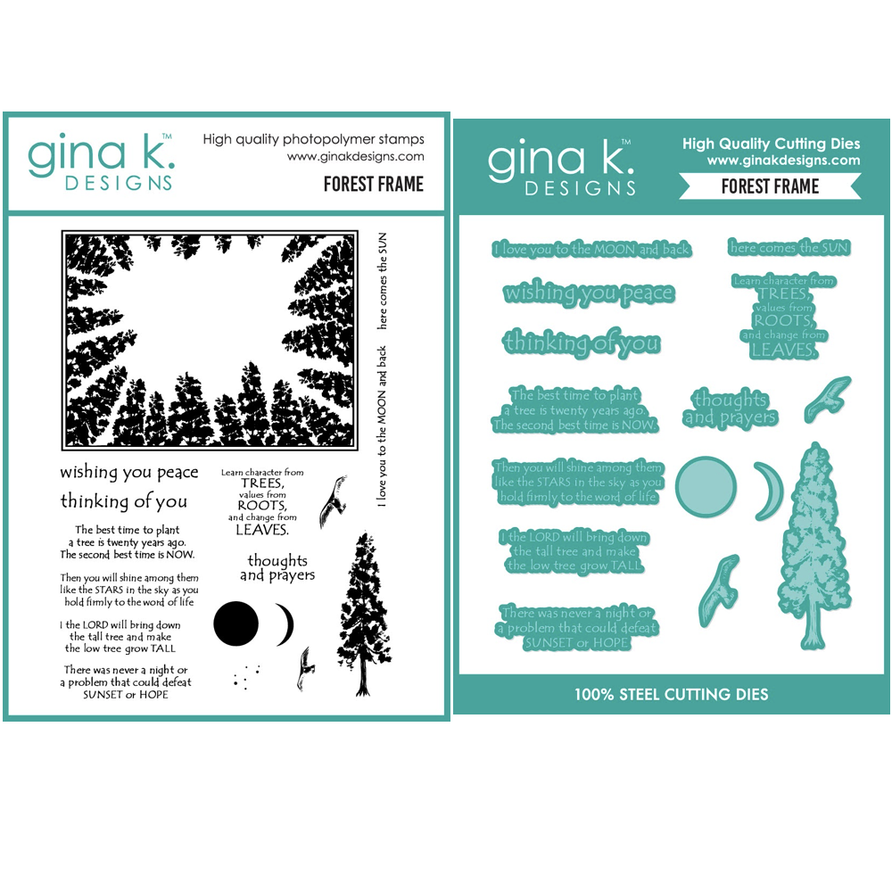 Gina K Designs Forest Frame Stamps and Dies