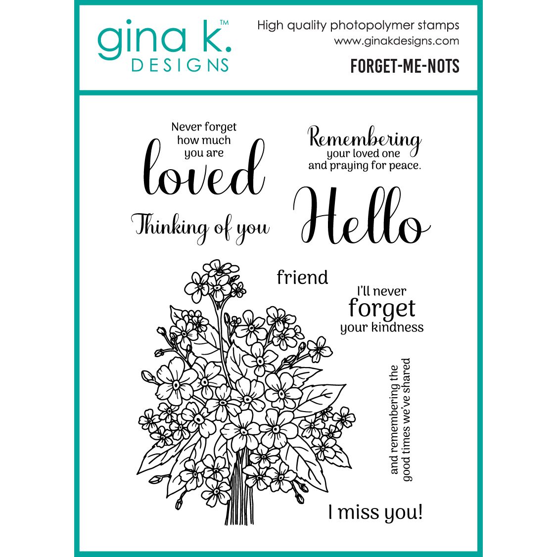 Gina K Designs Forget-Me-Nots Stamps as53