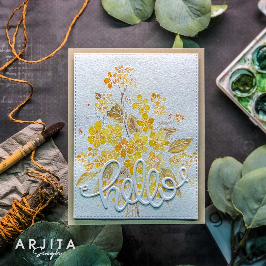 Gina K Designs Forget-Me-Nots Watercolored Floral Hello Card