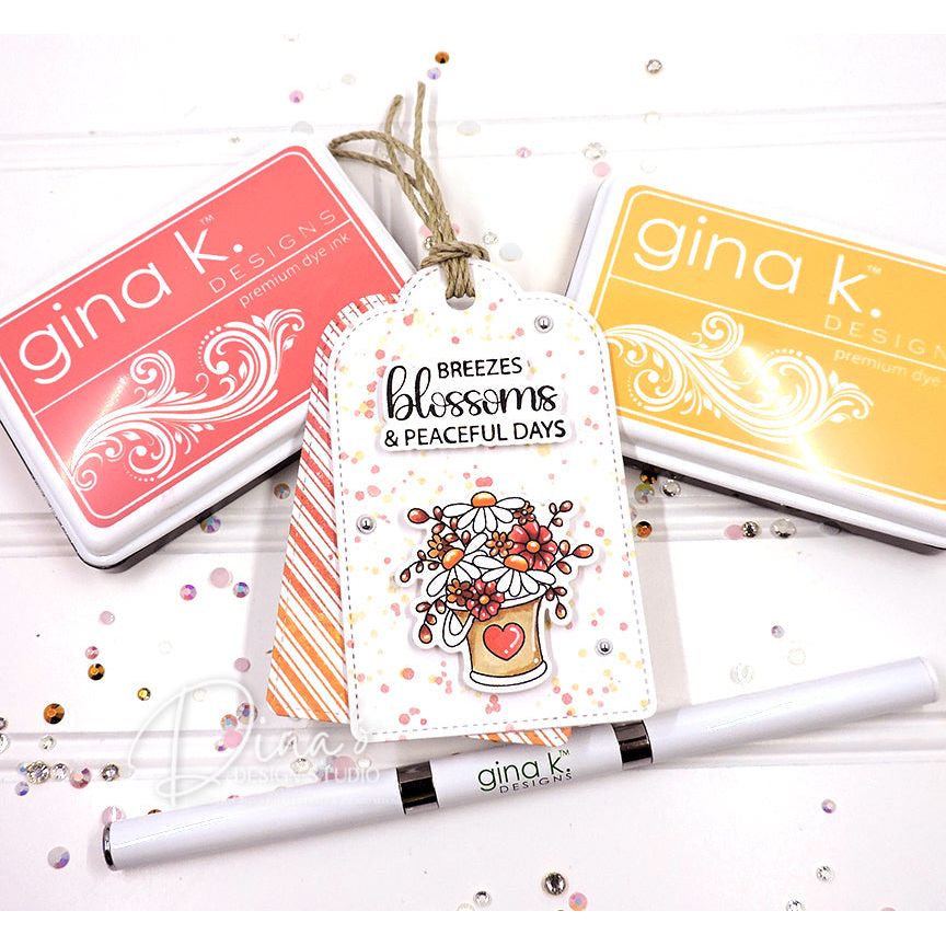 Gina K Designs Friendly Pastures Stamps and Dies tag