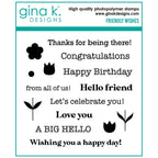 Gina K Designs Friendly Wishes Stamps and Dies Bundle gkdie0485 stamps only
