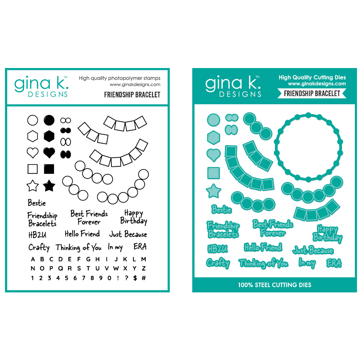 Gina K Designs Friendship Bracelet Stamps and Dies