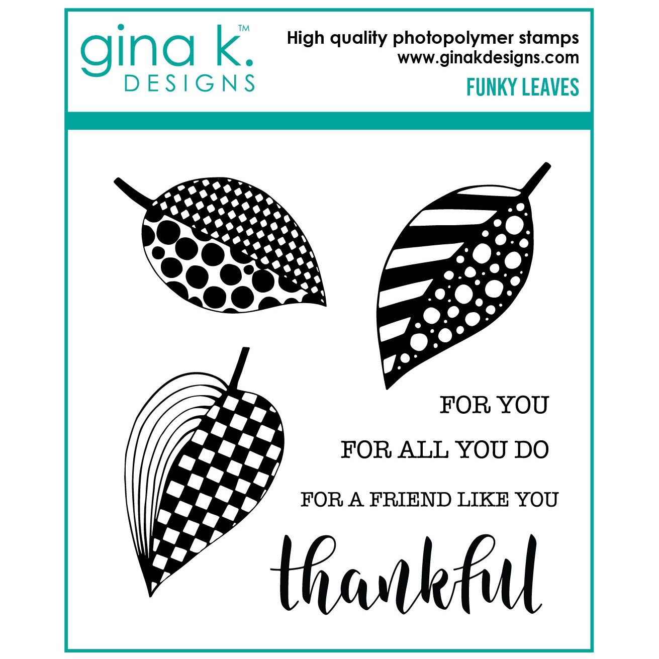 Gina K Designs Funky Leaves Stamps gkd270