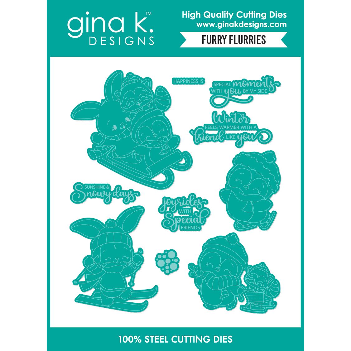 Gina K Designs Furry Flurries Coordinating Dies die0687