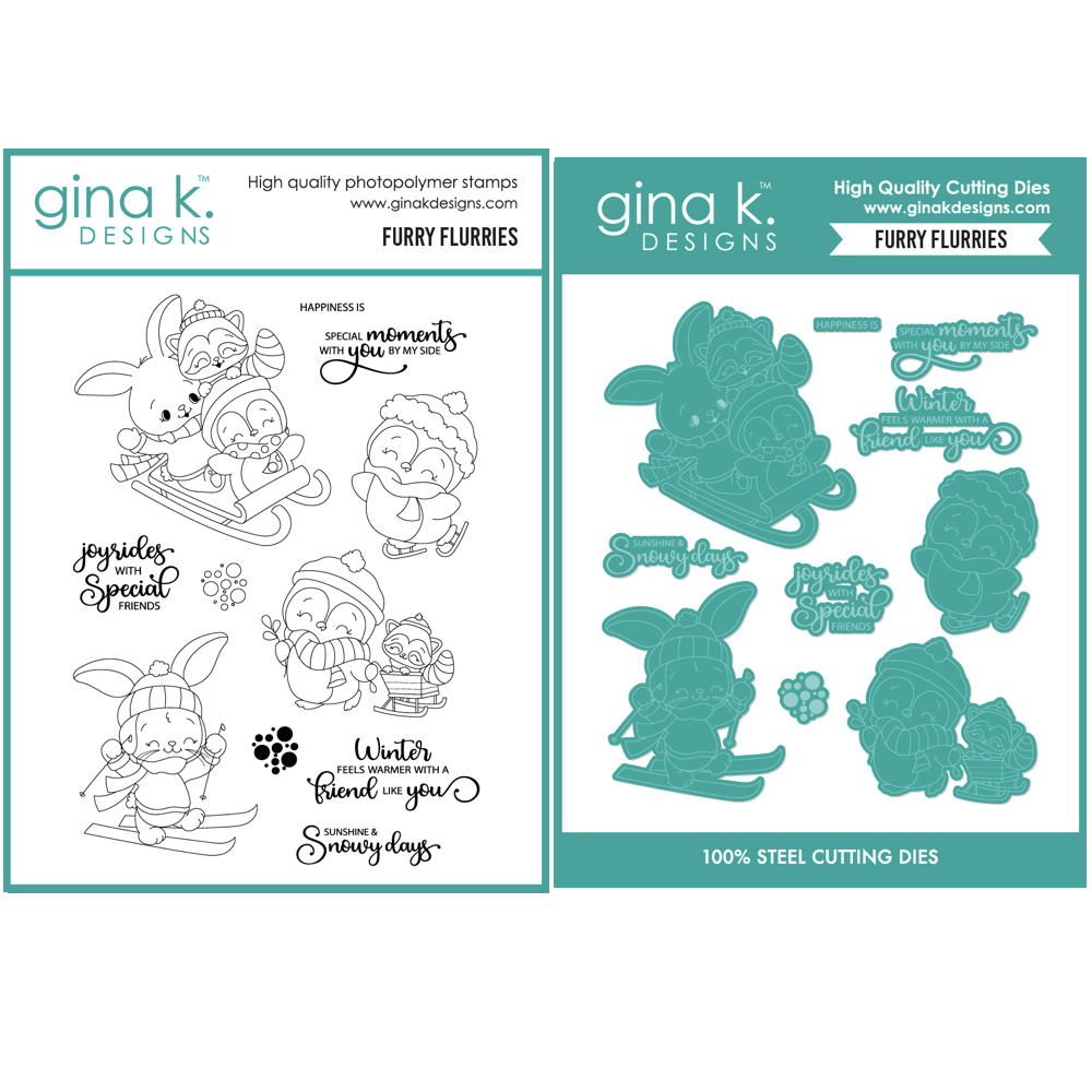 Gina K Designs Furry Flurries Stamps and Dies