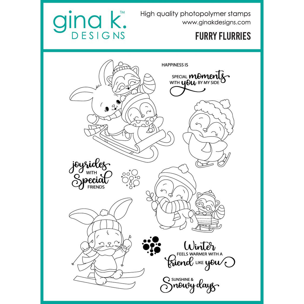 Gina K Designs Furry Flurries Stamps dg16