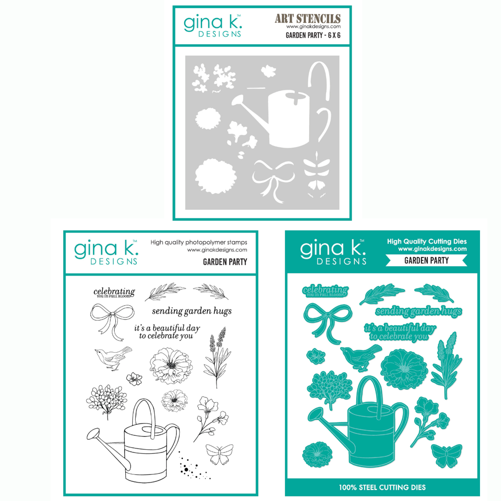 Gina K Designs Garden Party Stamps Dies and Stencil