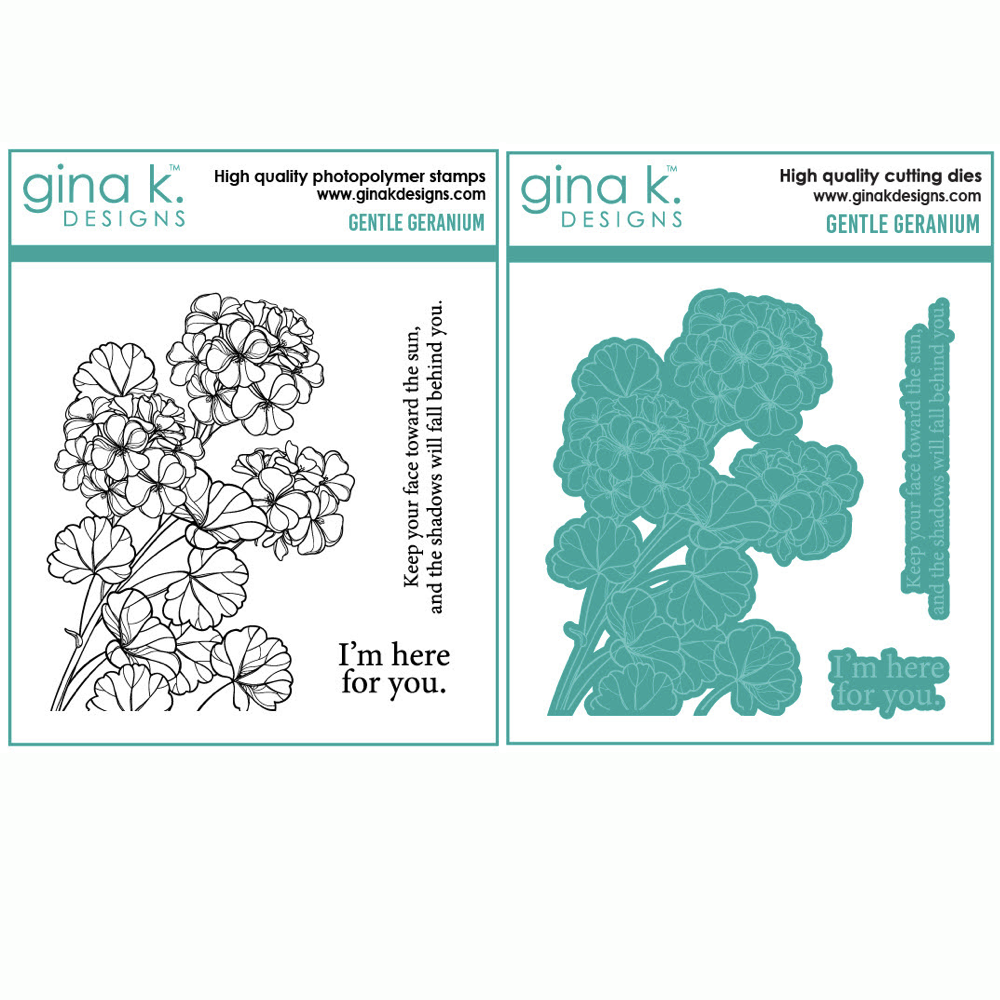 Gina K Designs Gentle Geranium Stamps and Dies