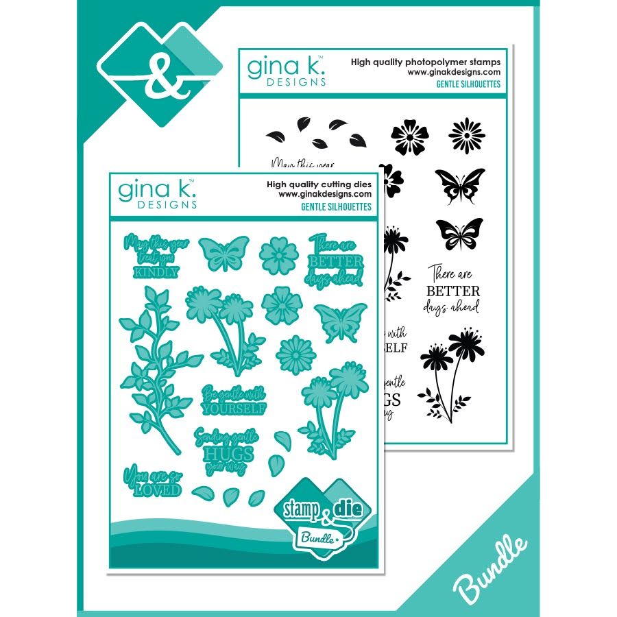 Gina K Designs Gentle Silhouettes Stamps and Dies Bundle gkdie0514