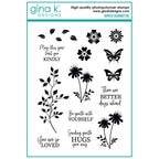 Gina K Designs Gentle Silhouettes Stamps and Dies Bundle gkdie0514 stamps only