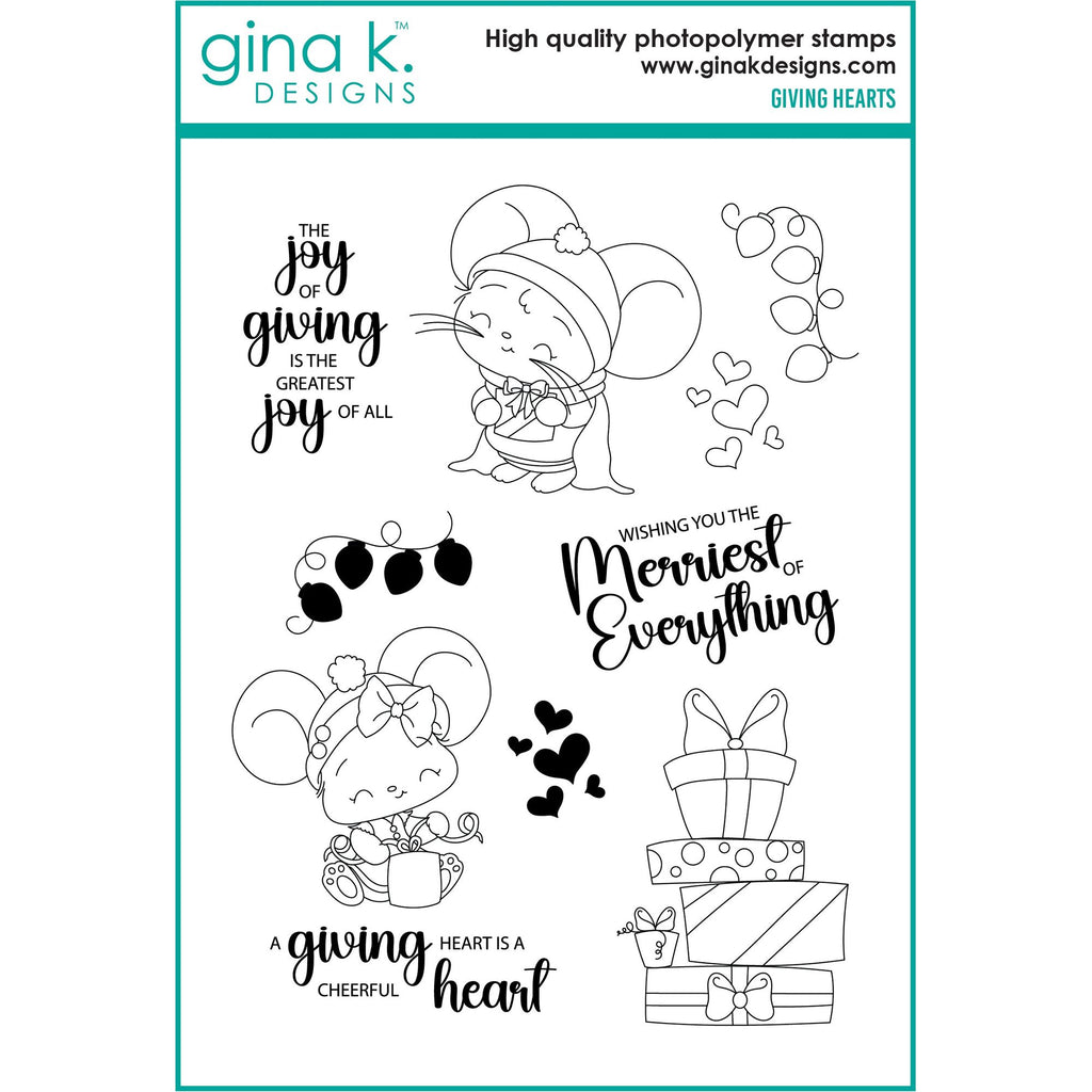 Gina K Designs Giving Hearts Stamps and Dies Bundle dgdie0448 STAMPS