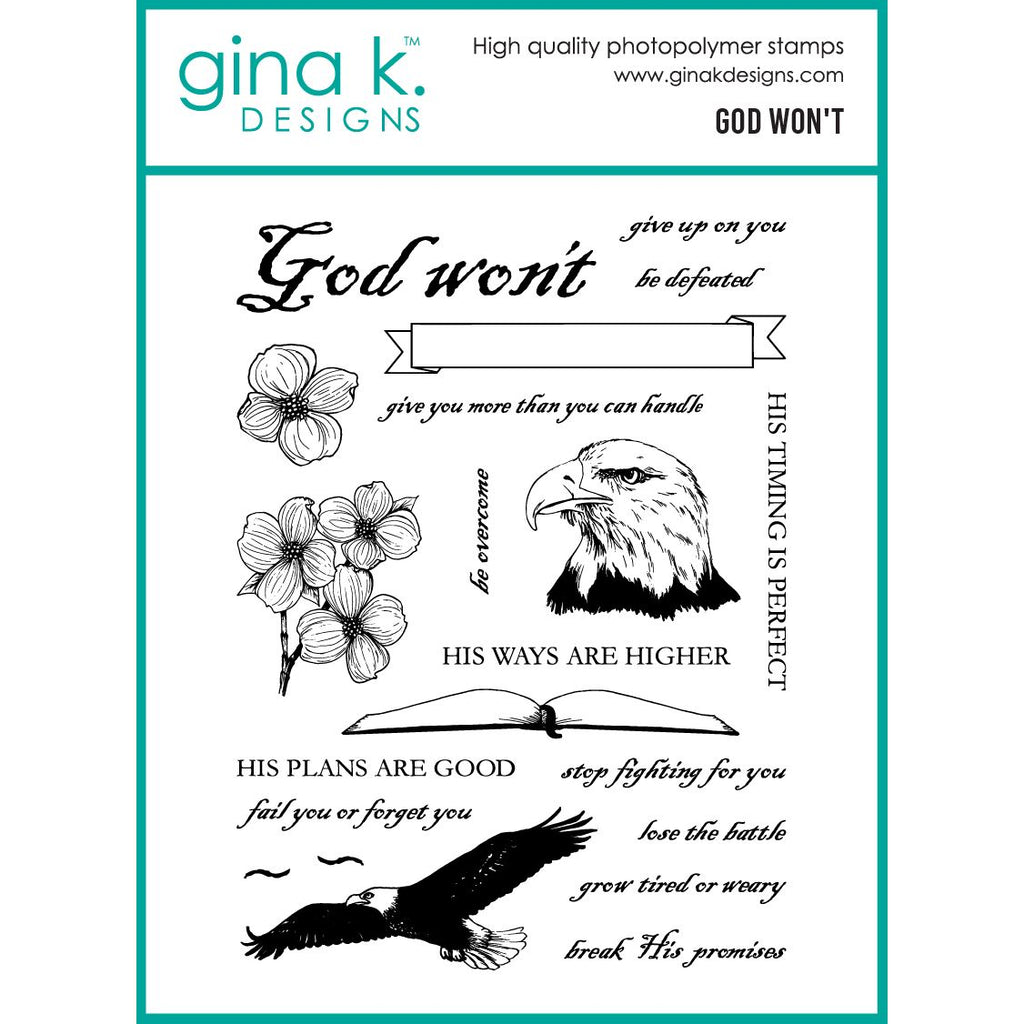 Gina K Designs God Won't Stamps mm152