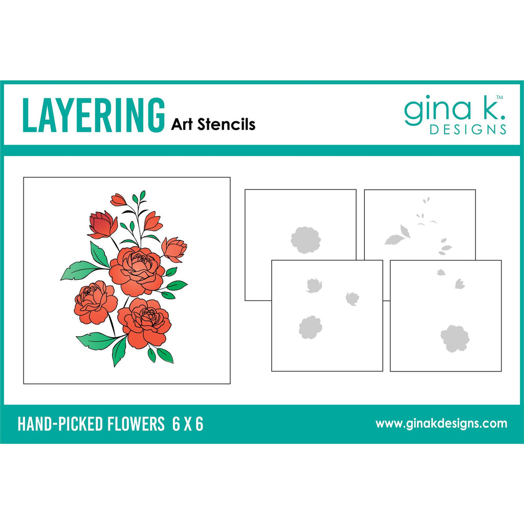 Gina K Designs Hand-Picked Flowers Layering Stencils gkdst105
