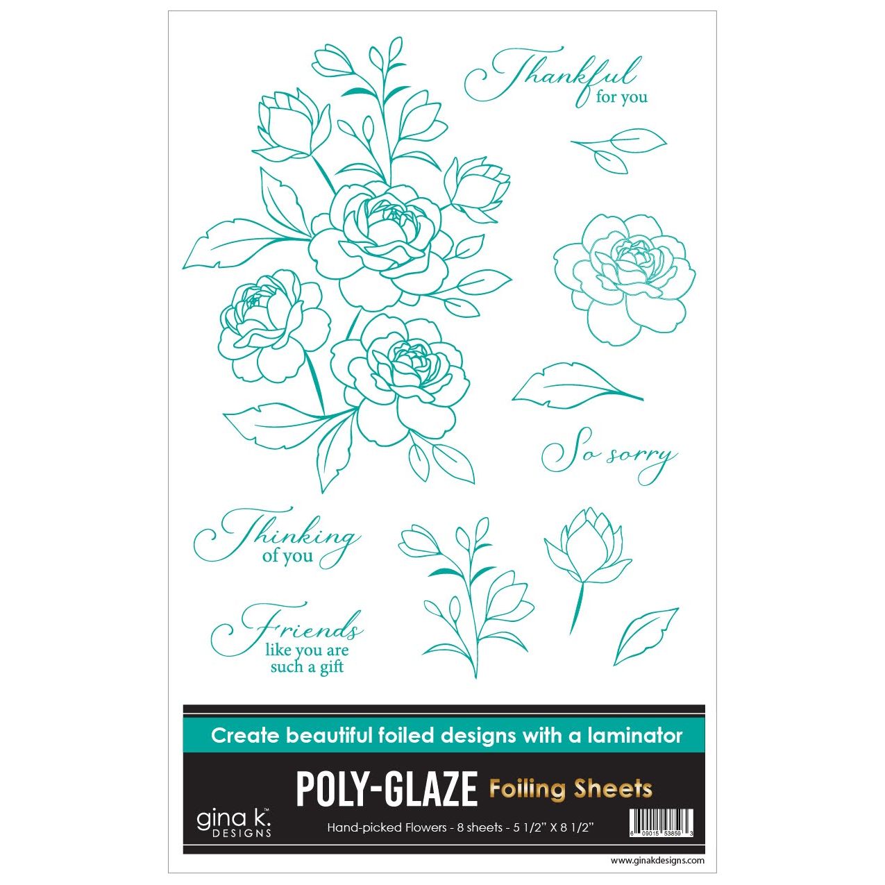 Gina K Designs Hand-Picked Flowers Poly-Glaze Foiling Sheets pgf41