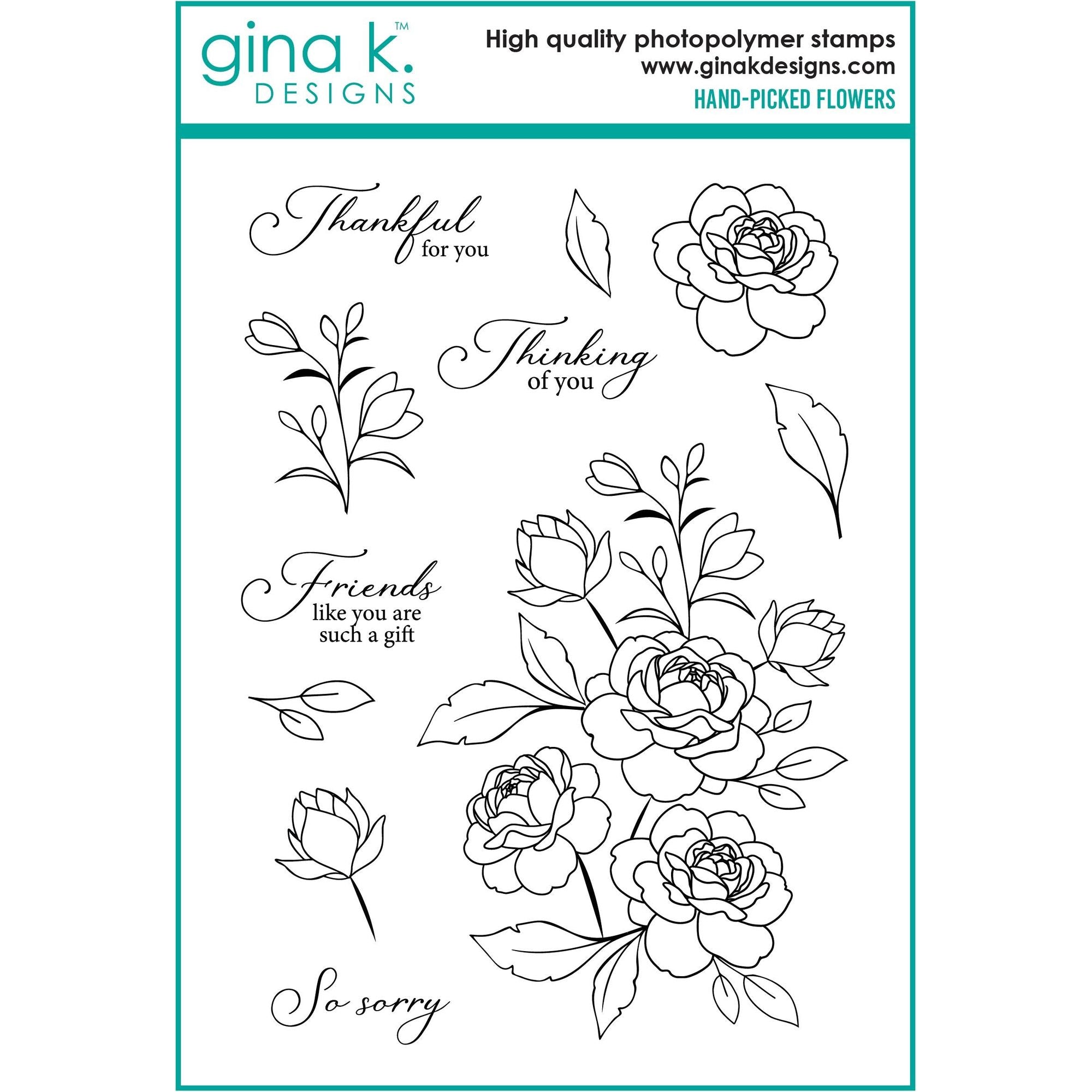 Gina K Designs Hand-Picked Flowers Stamps gkd291