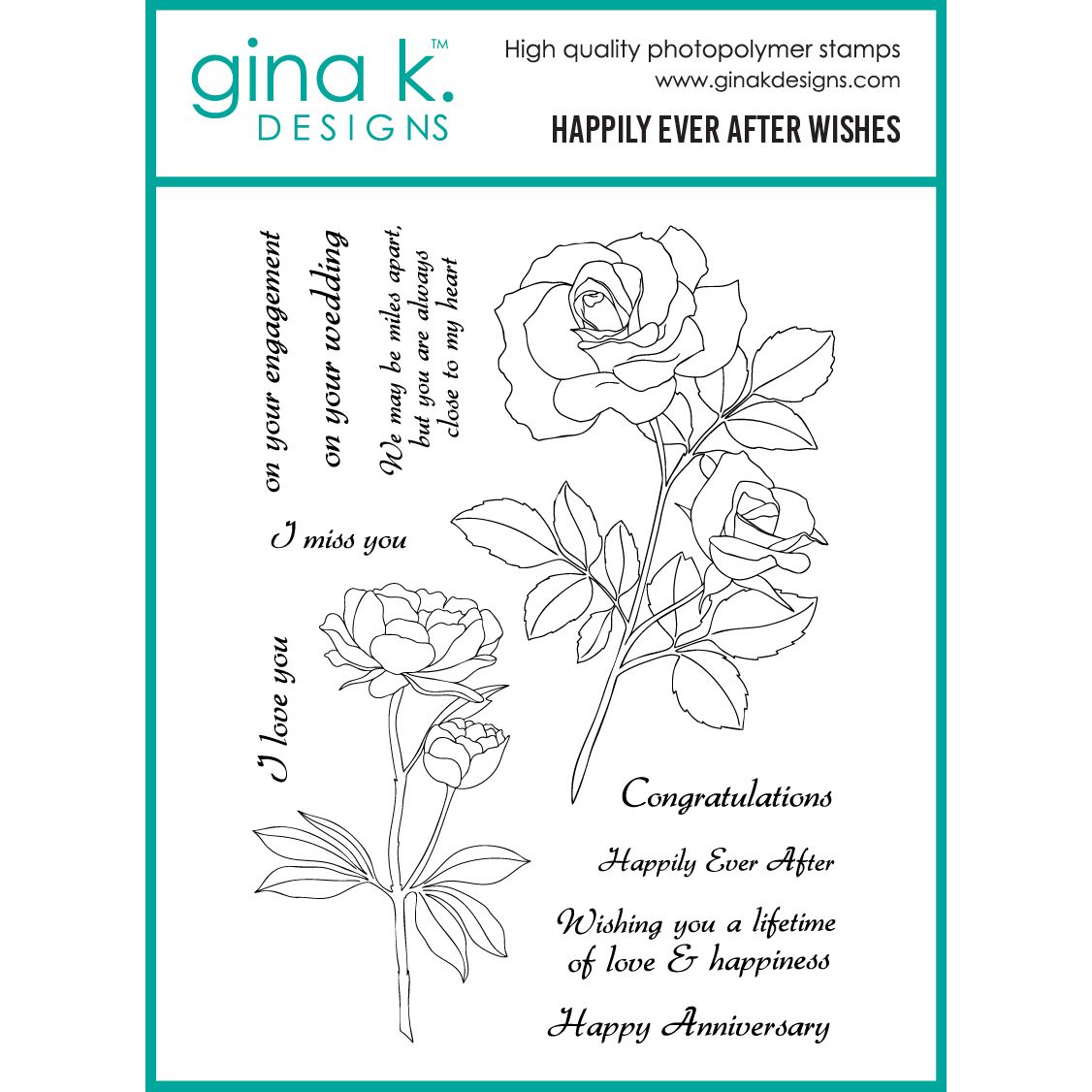 Gina K Designs Happily Ever After Wishes Stamps hs72