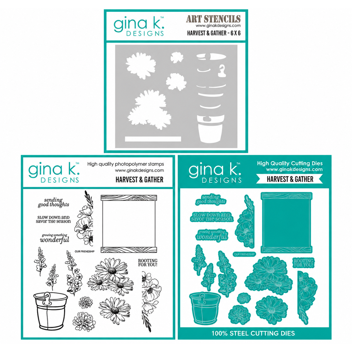 Gina K Designs Harvest and Gather Stamps Dies and Stencil – Simon Says ...