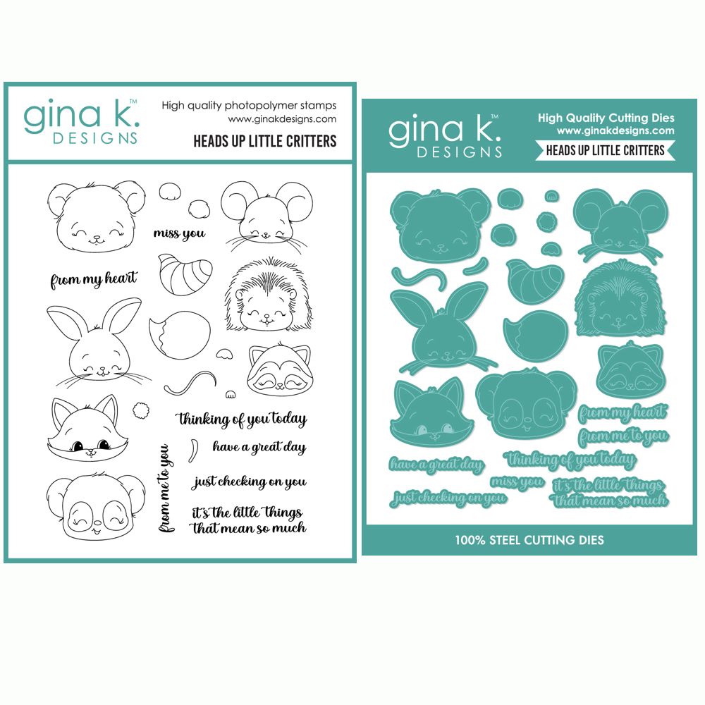 Gina K Designs Heads Up Little Critters Stamps and Dies