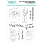 Gina K Designs Here Comes Santa Claus Clear Stamps dw30
