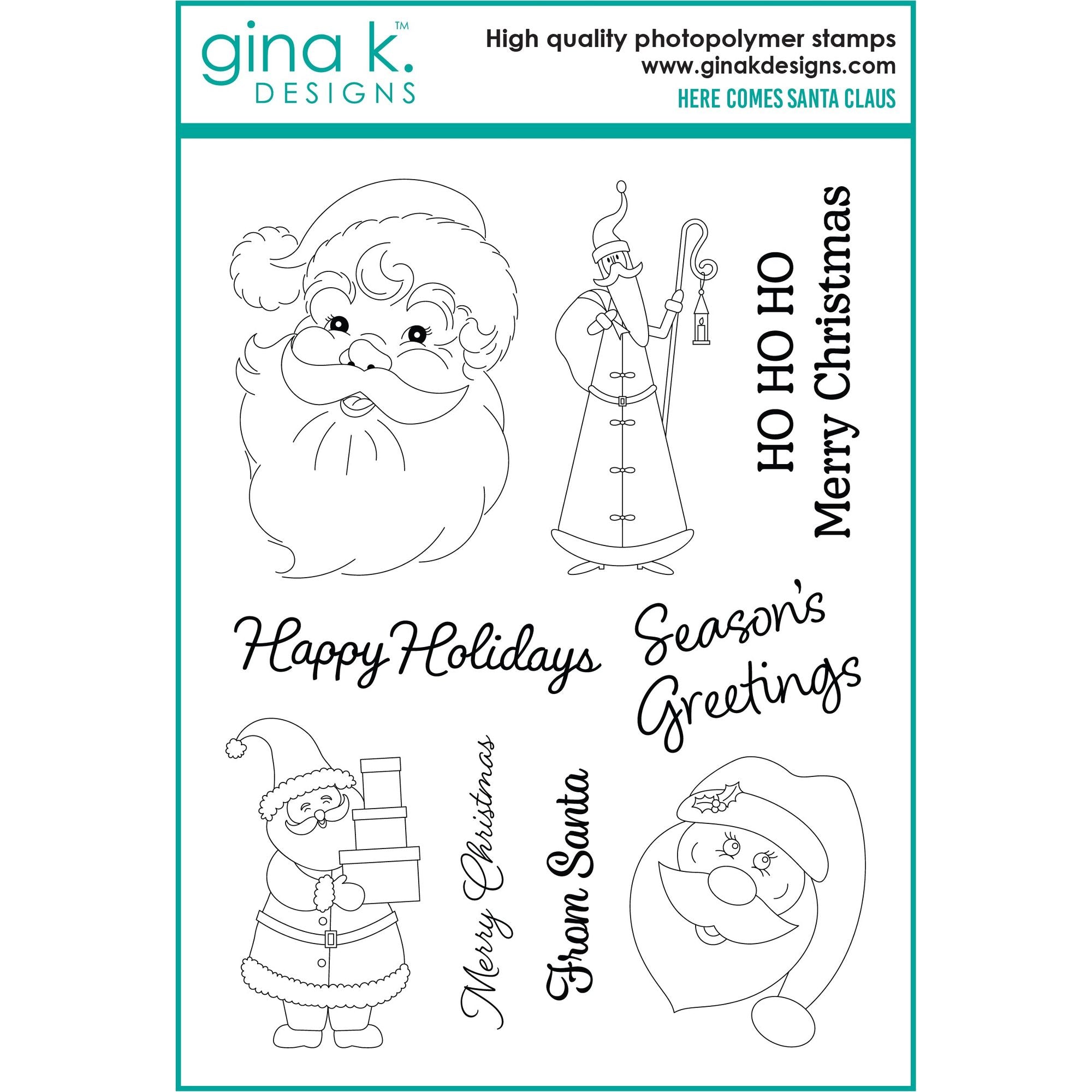 Gina K Designs Here Comes Santa Claus Clear Stamps dw30
