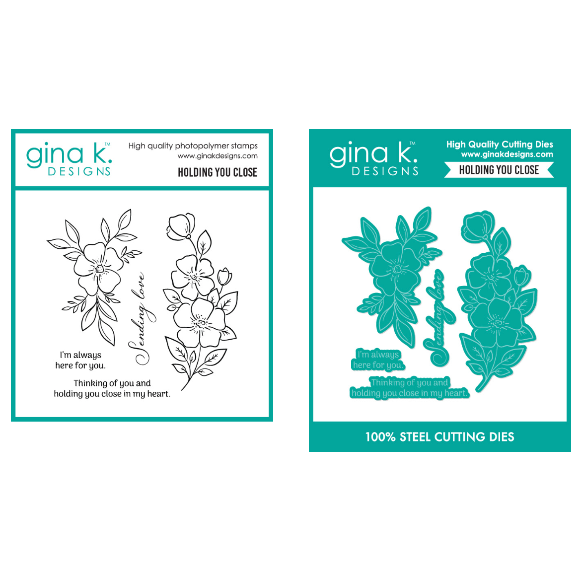 Gina K Designs Holding You Close Stamps and Dies