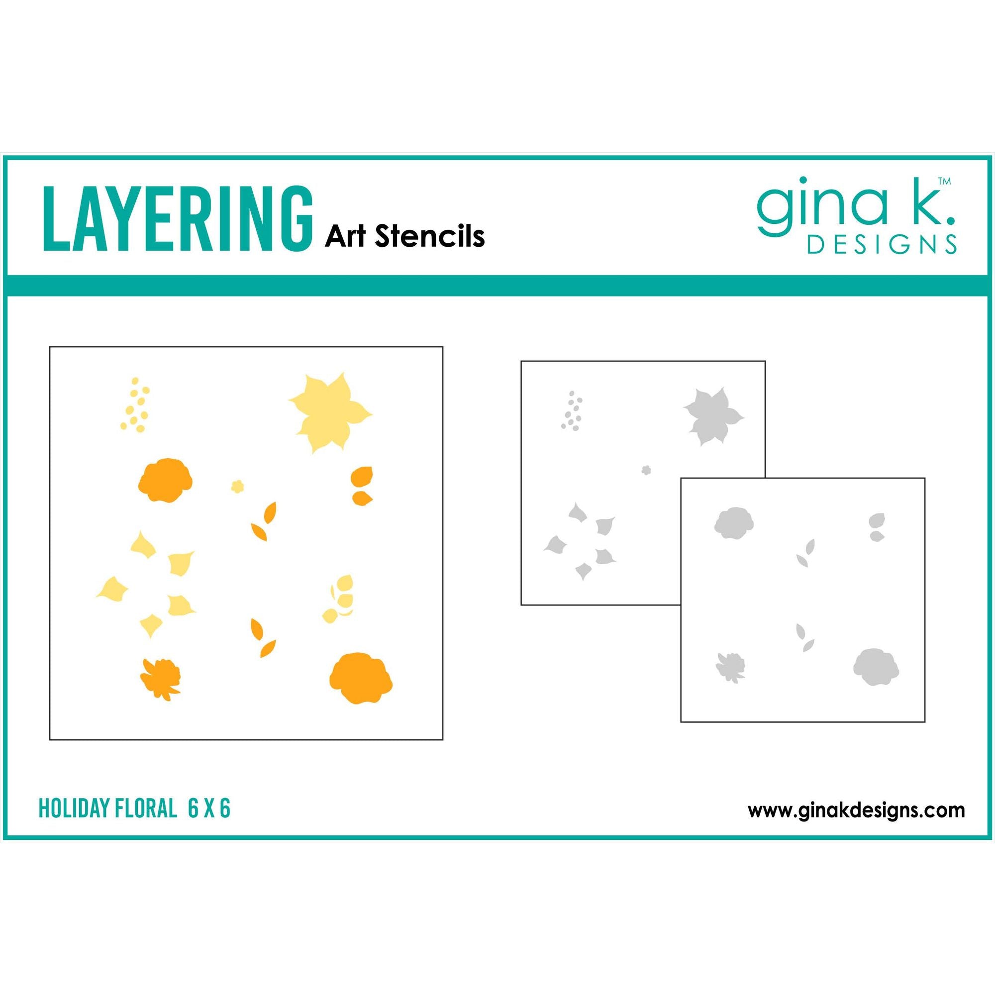 Gina K Designs Holiday Floral Layering Stencils gkdst89