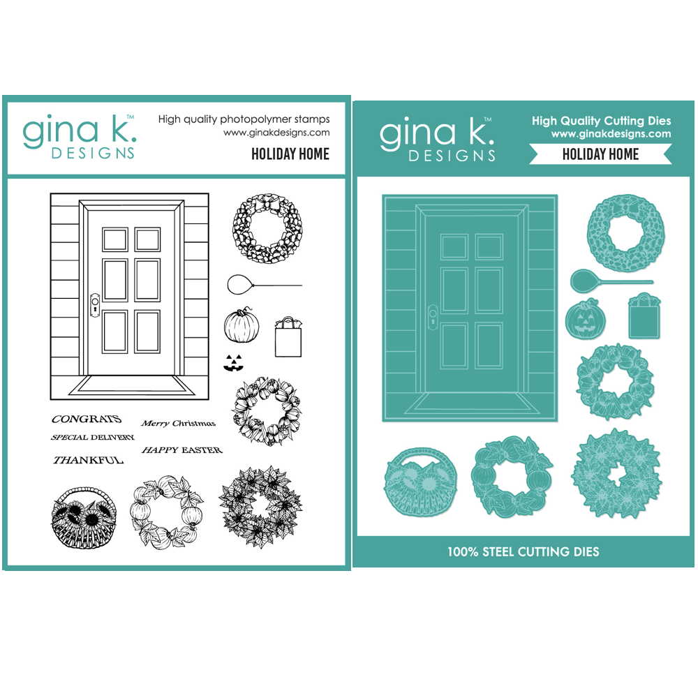 Gina K Designs Holiday Home Stamps and Dies