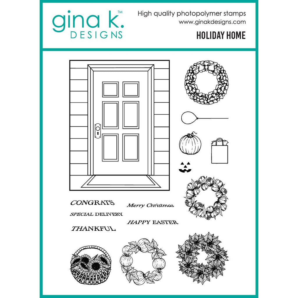 Gina K Designs Holiday Home Stamps mm147