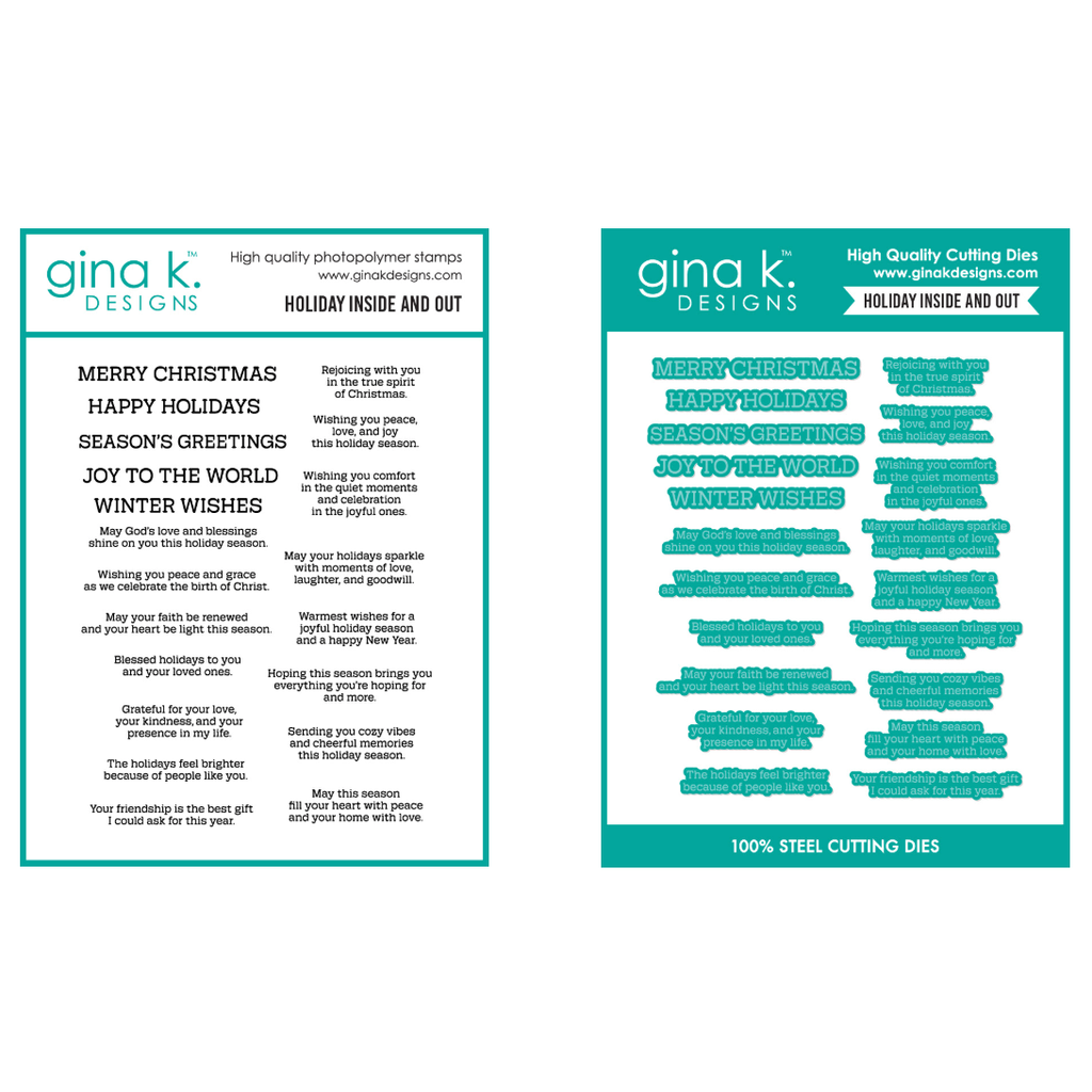 Gina K Designs Holiday Inside and Out Stamps and Dies