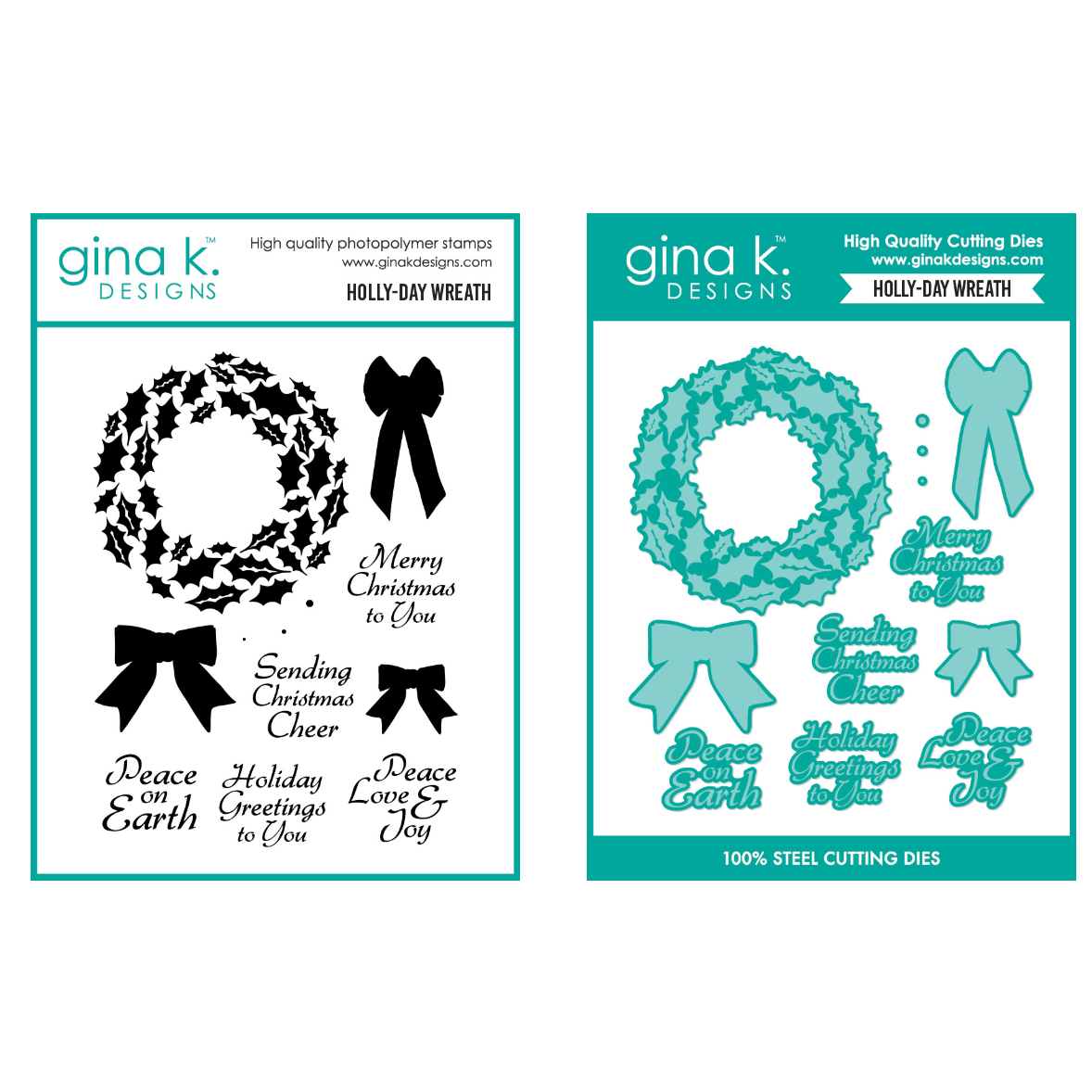 Gina K Designs Holly-Day Wreath Stamps and Dies