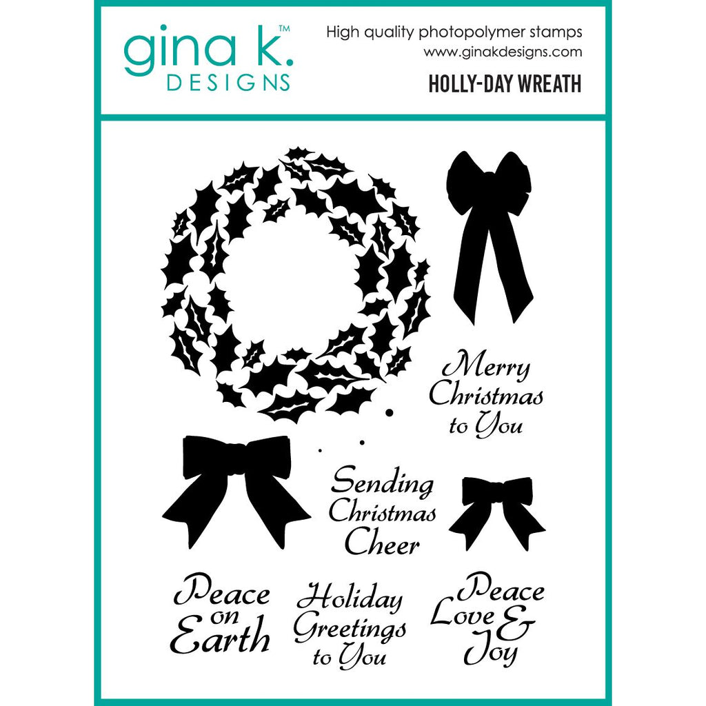 Gina K Designs Holly-Day Wreath Stamps hs82