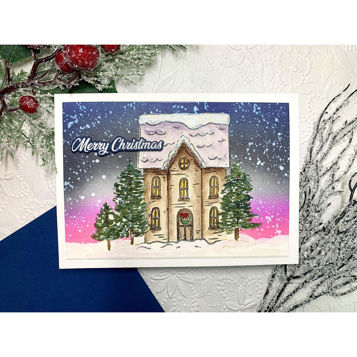 Gina K Designs Home for the Holidays Clear Stamps hs59 Merry Christmas