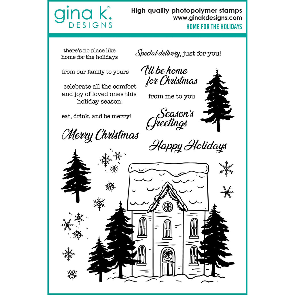 Gina K Designs Home for the Holidays Stamps and Dies Bundle hsdie0450 STAMPS