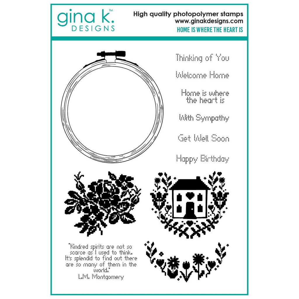 Gina K Designs Home is Where the Heart Is Stamps and Dies hsdie0539 Stamps Only
