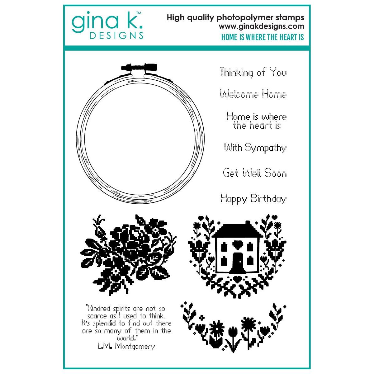 Gina K Designs Home is Where the Heart Is Stamps and Dies hsdie0539 Stamps Only