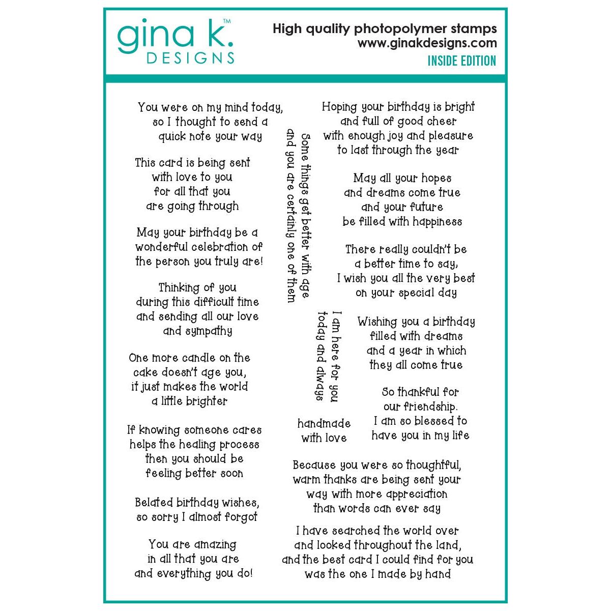 Gina K Designs Inside Edition Stamps bs77