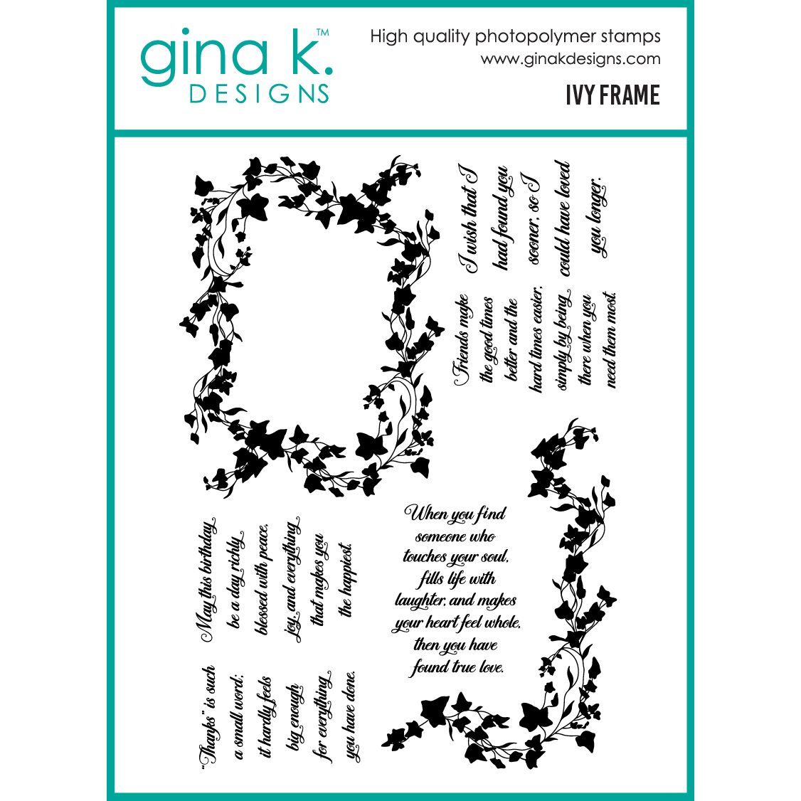 Gina K Designs Ivy Frame Stamps hs83 – Simon Says Stamp