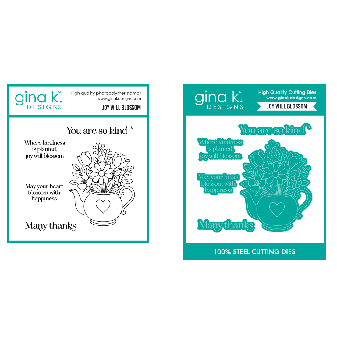 Gina K Designs Joy Will Blossom Stamps and Dies