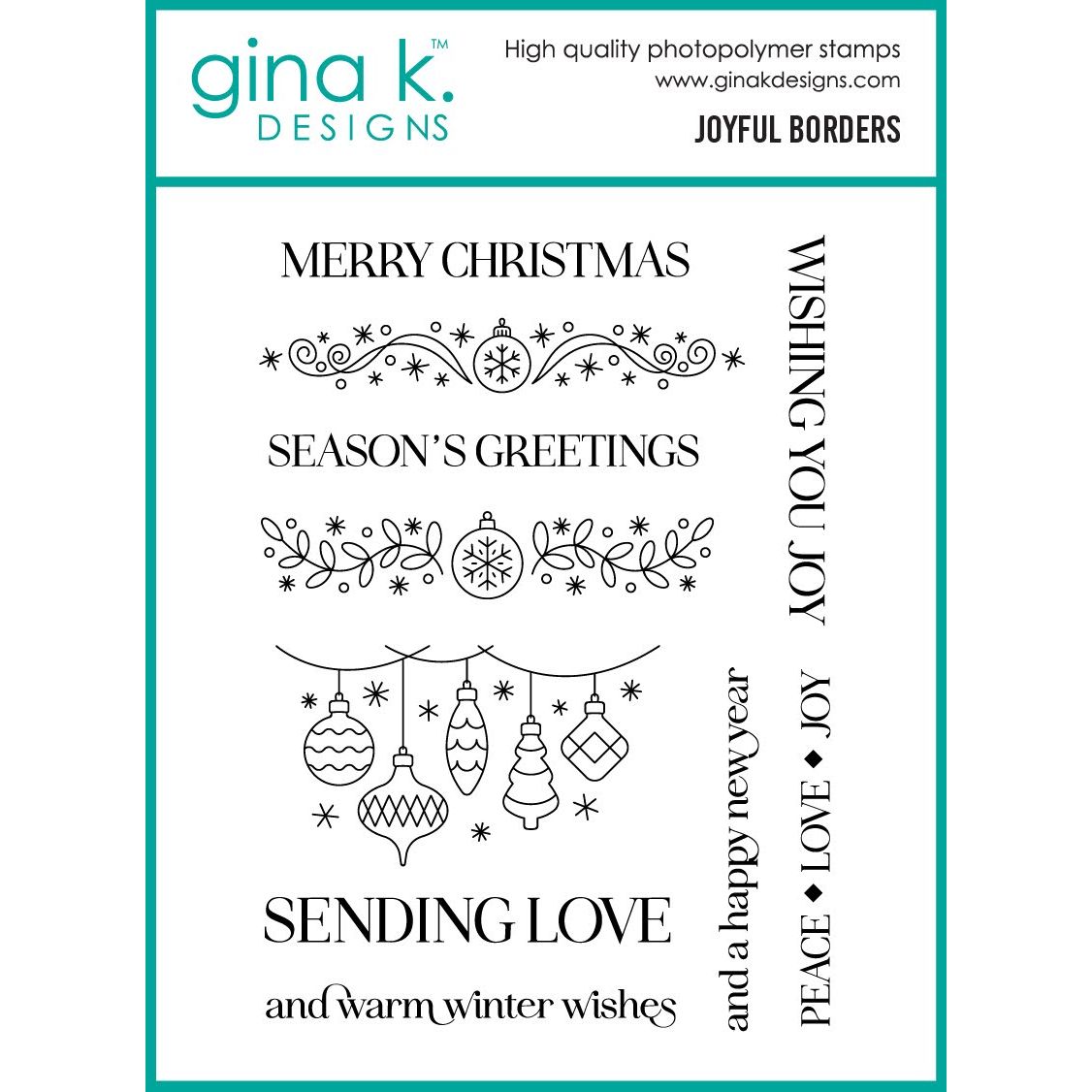 Gina K Designs Joyful Borders Stamps gkd360