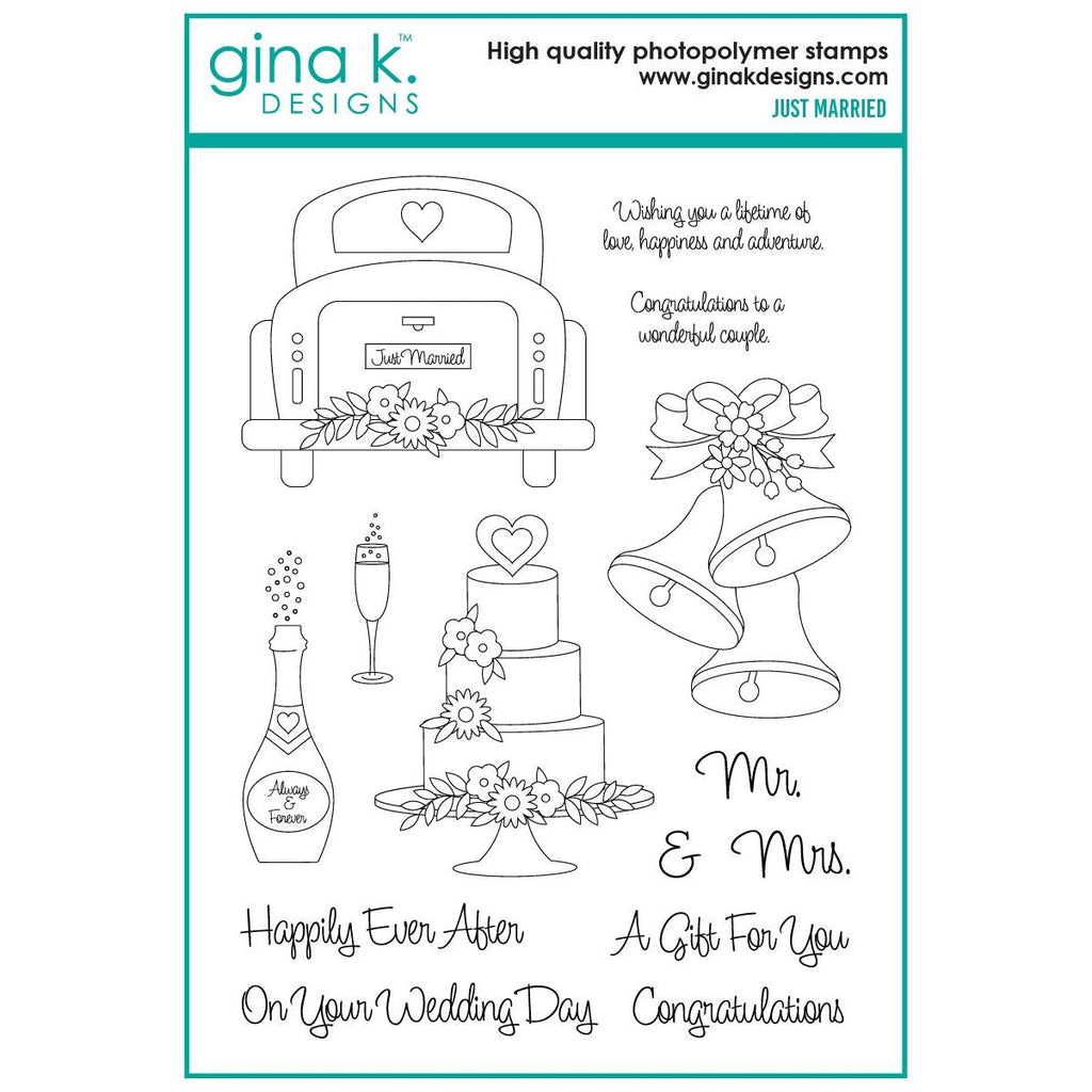 Gina K Designs Just Married Stamps dw36