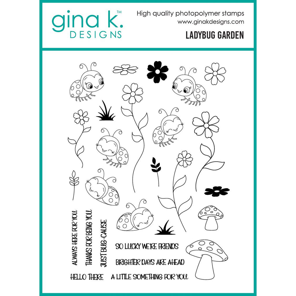 Gina K Designs Ladybug Garden Stamps dg22